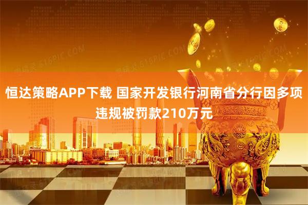 恒达策略APP下载 国家开发银行河南省分行因多项违规被罚款210万元