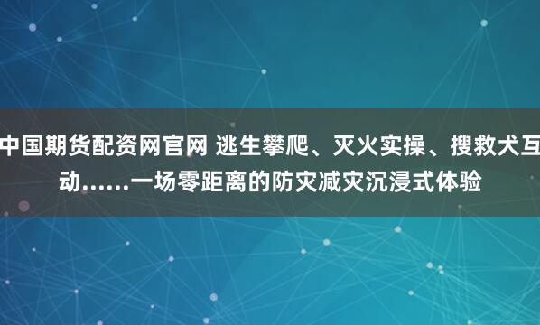 中国期货配资网官网 逃生攀爬、灭火实操、搜救犬互动......一场零距离的防灾减灾沉浸式体验